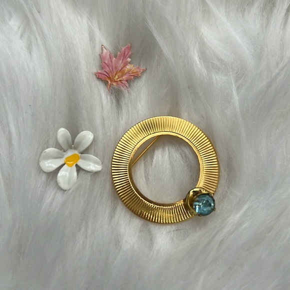 Vintage 90s Brooch - Gold Brooch Interchangeable - Picture 1 of 4